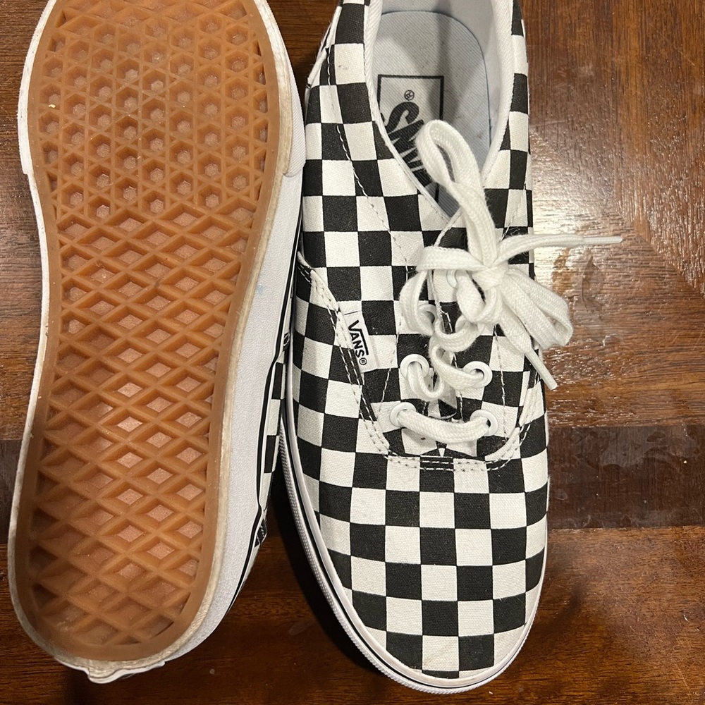 Black and white checker vans